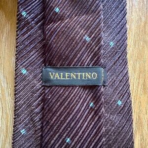 VALENTINO Corduroy Brown & Blue Tie